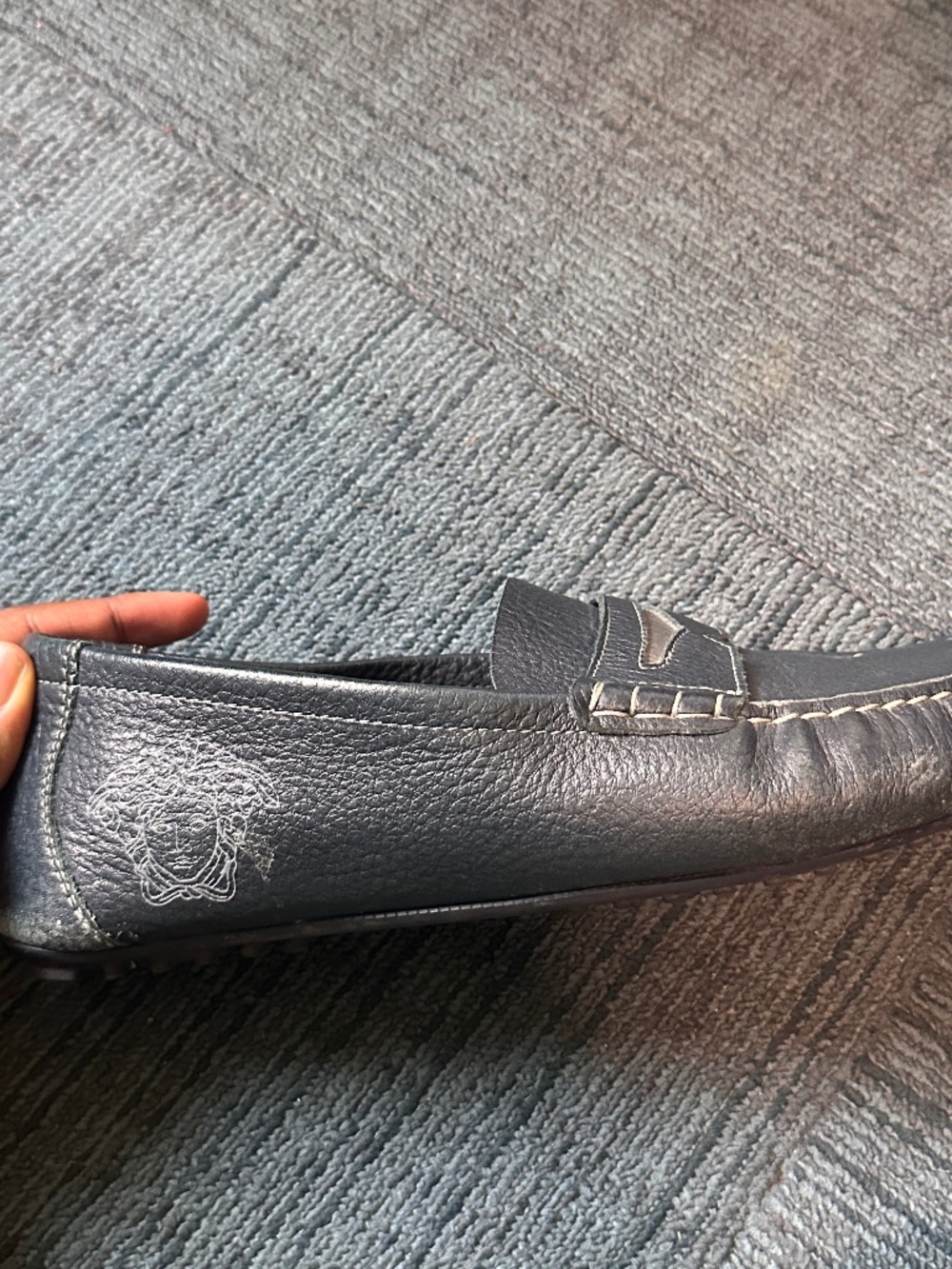 Blue Versace Driving Loafers (USED)